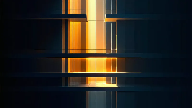 Abstract building envelope cross-section showing solar gain penetration through glazing