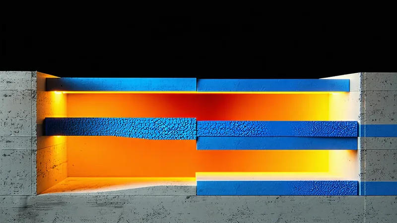 Abstract thermal mass building cross-section showing heat absorption and release patterns